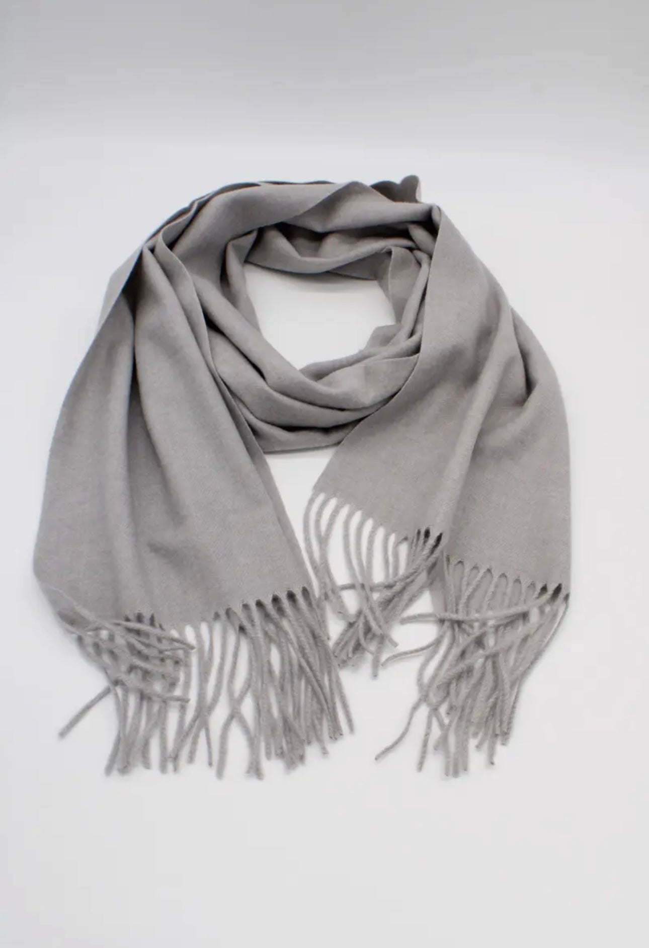 Écharpe grise sensation cachemire uni fine