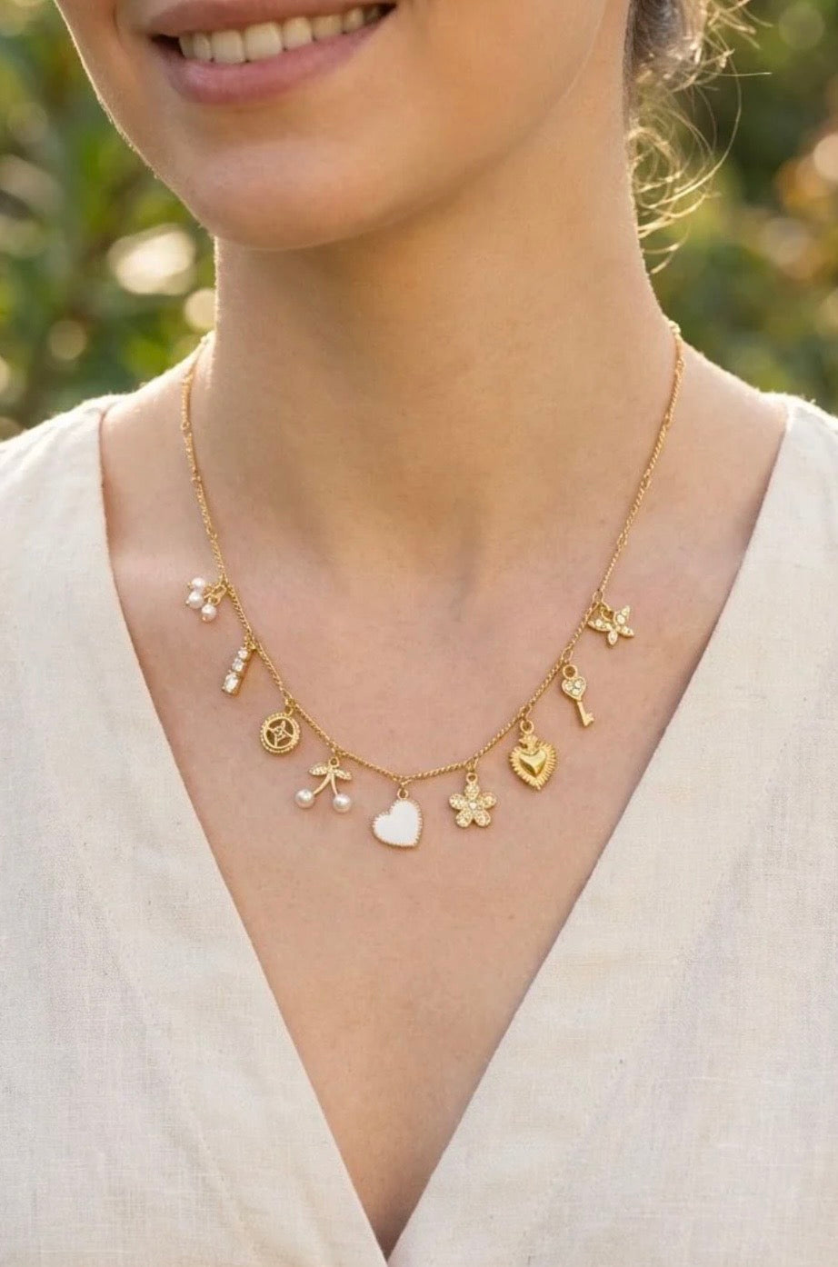 Collier cœur blanc