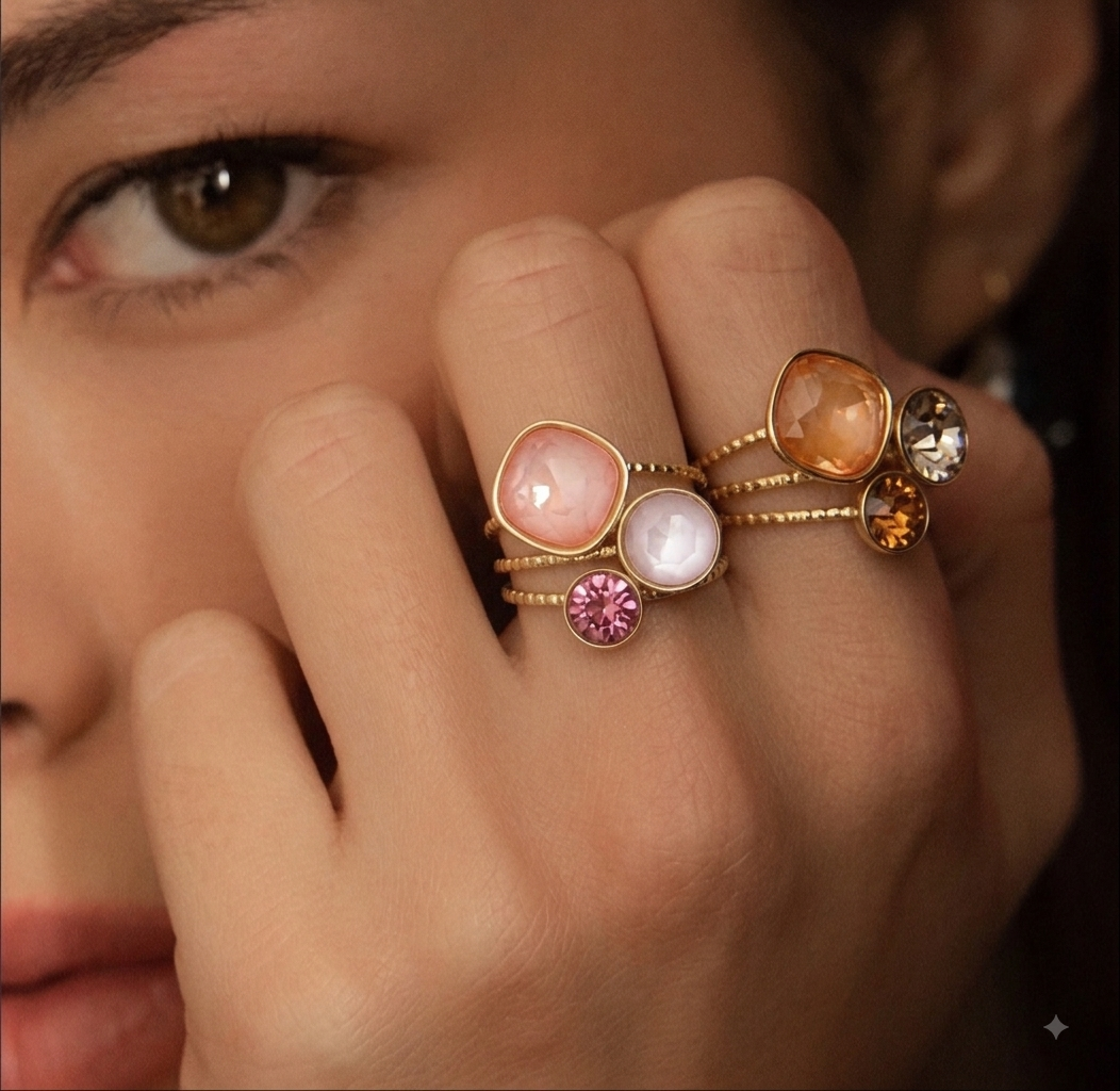 Bague Swarovski rose