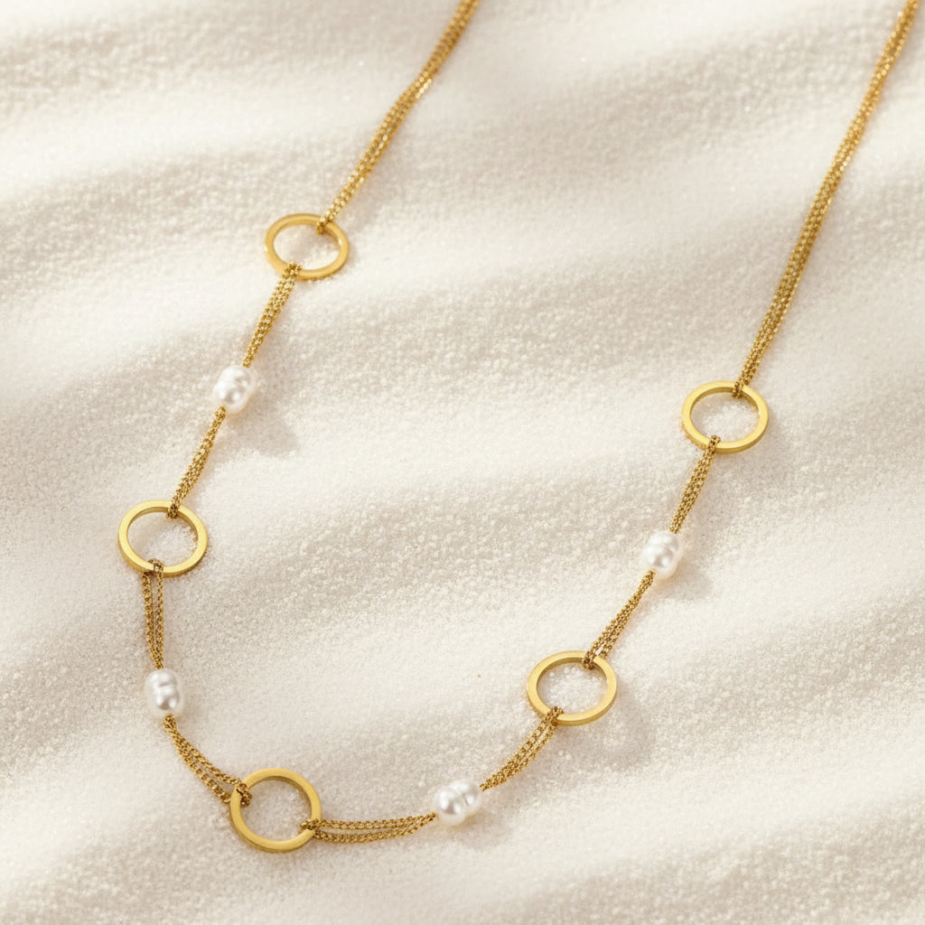 Collier perle blanche