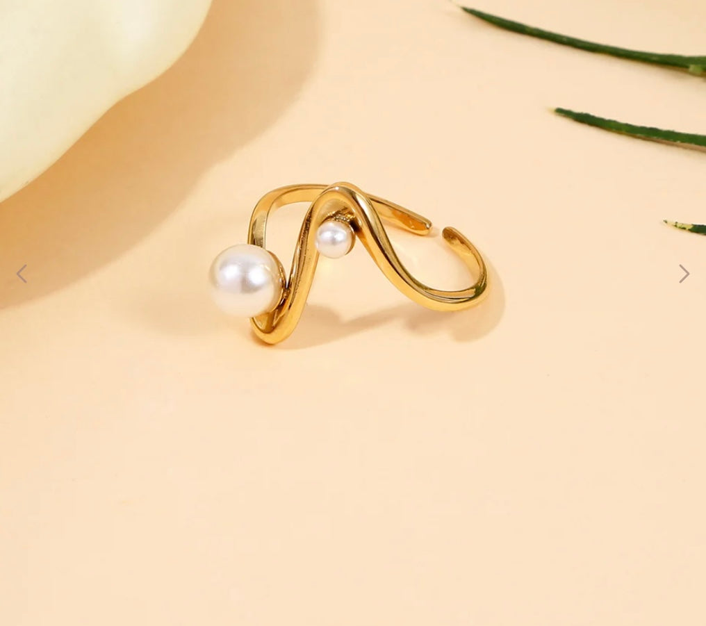 Bague vague blanche