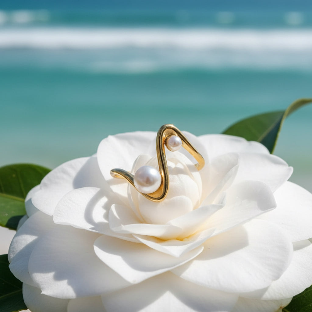 Bague vague blanche