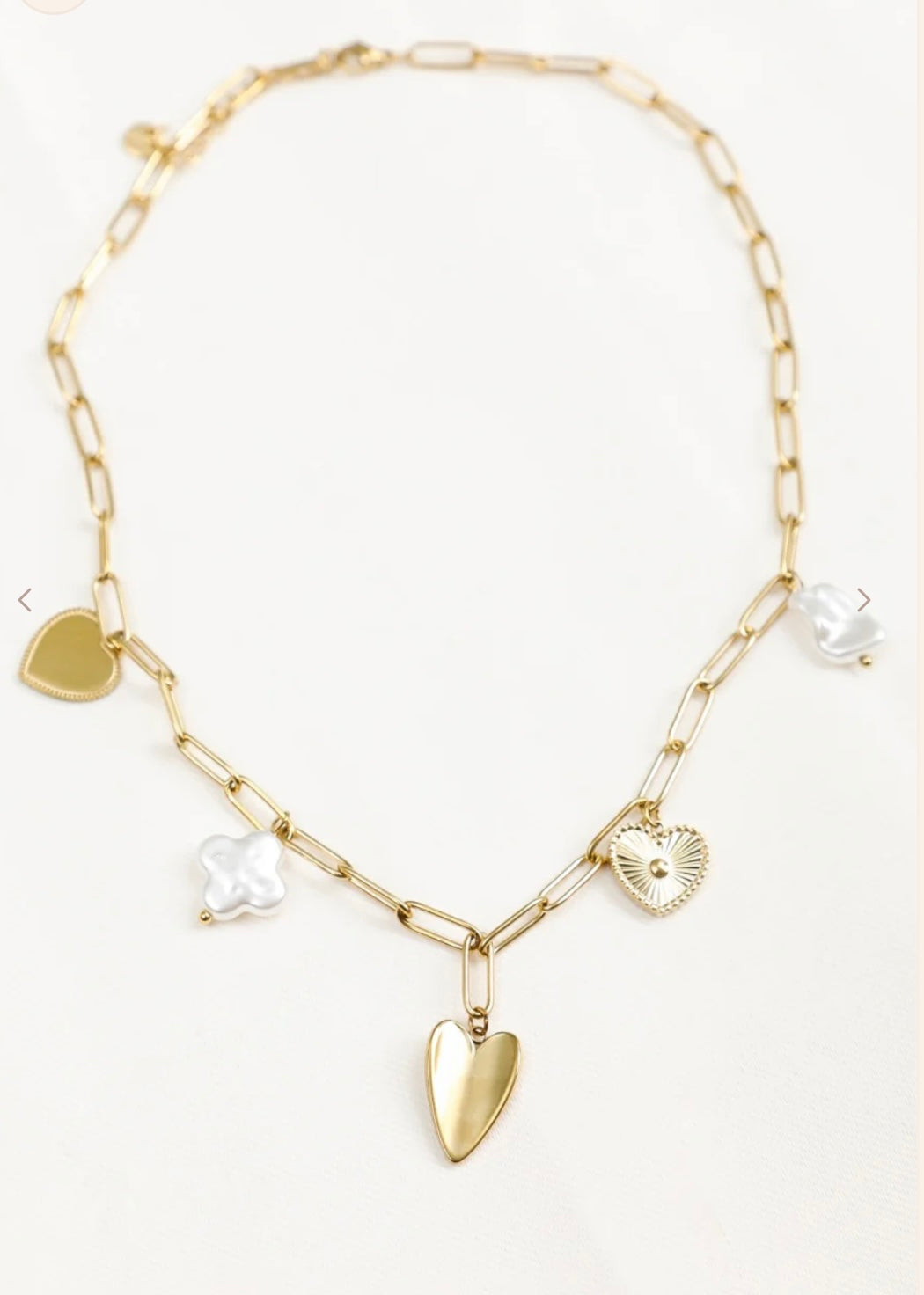 Collier cœur blanc