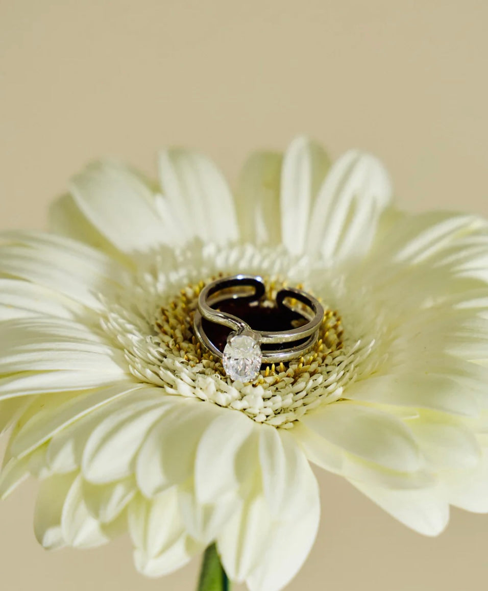 Bague argenté en acier inoxydable