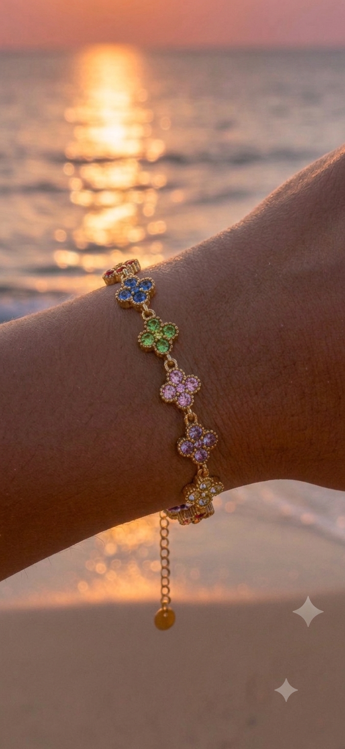 Bracelet strass multicolore
