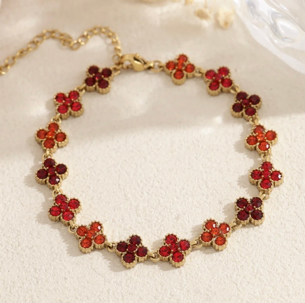 Bracelet strass rouge