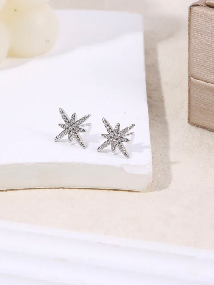 Boucle d’oreille étoile argenté