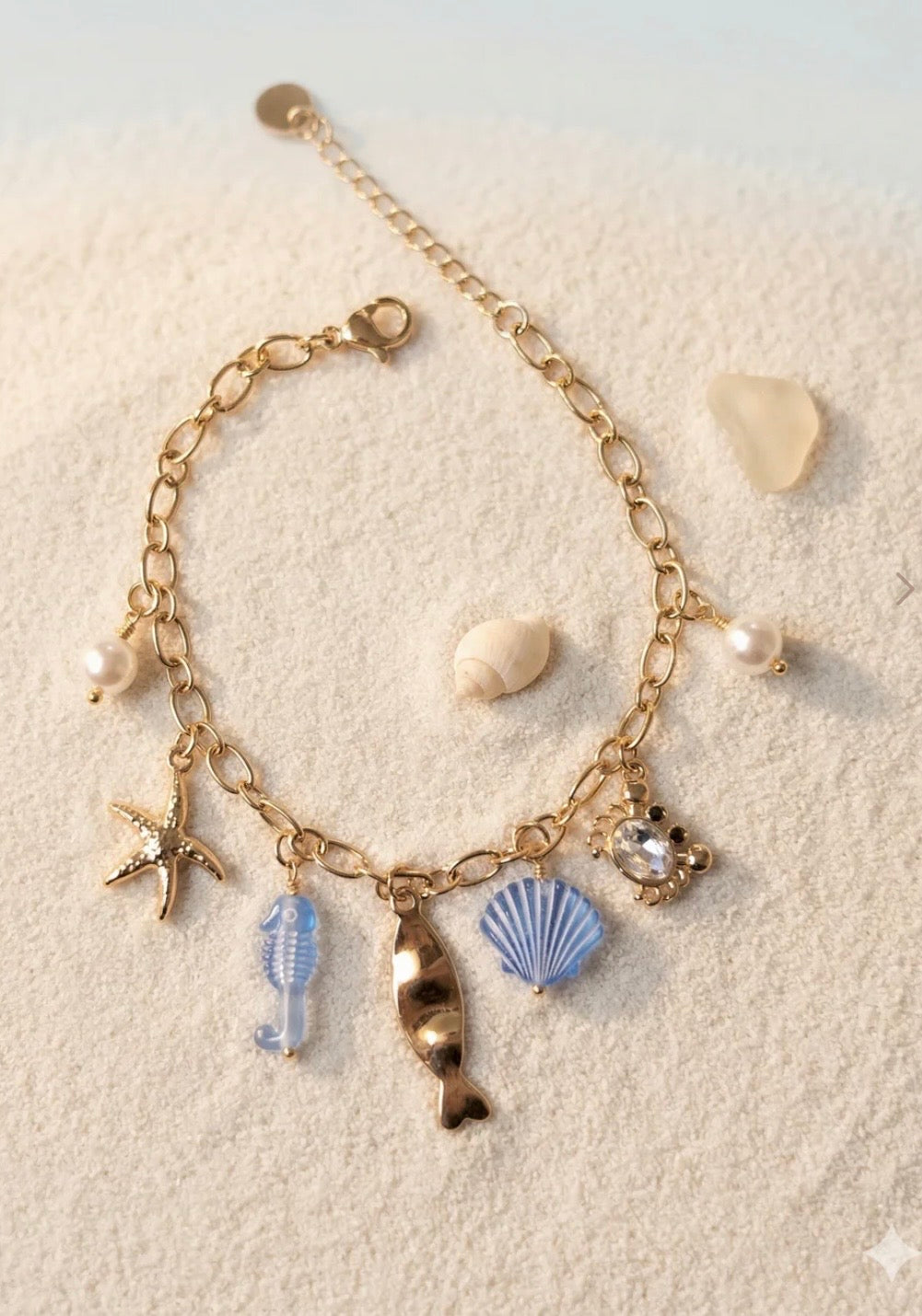 Bracelet coquillage bleu