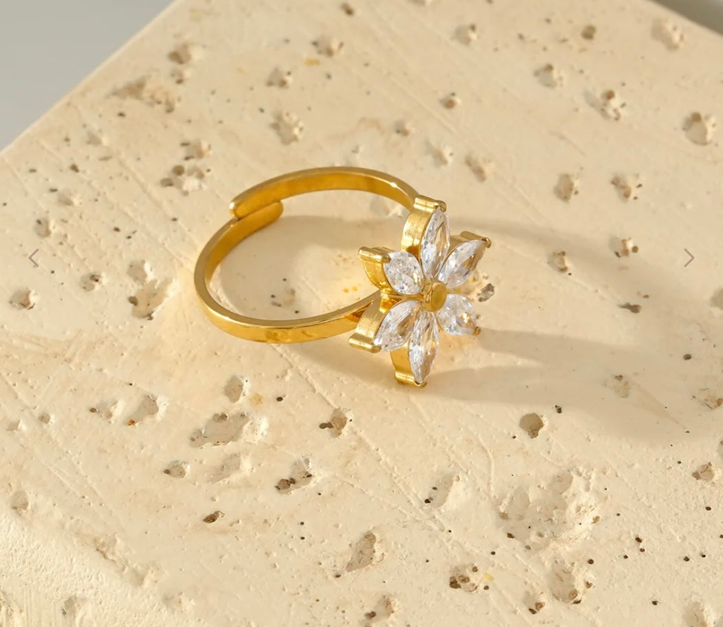 Bague fleur diamant