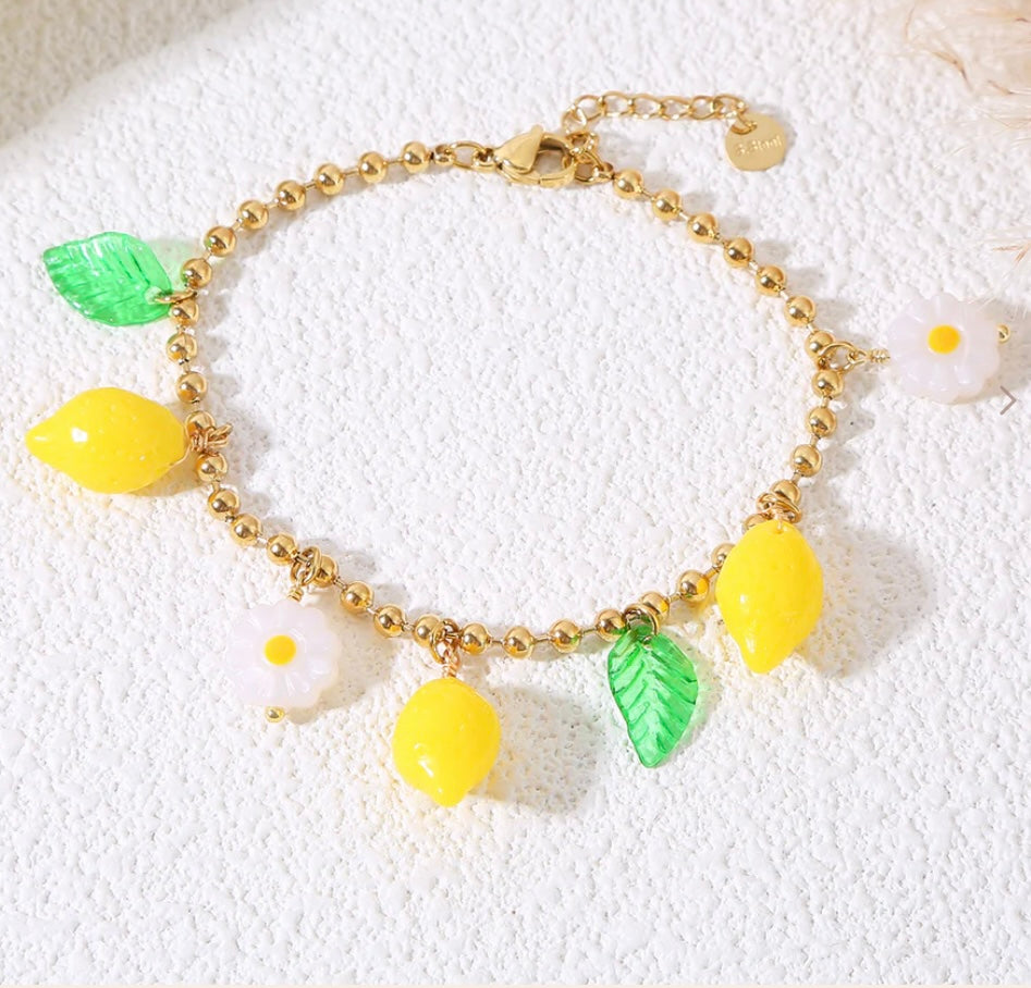 Bracelet citron marguerite