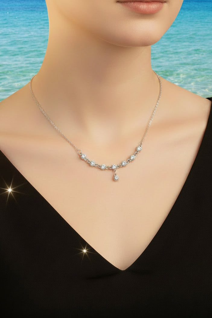 Collier argenté strass