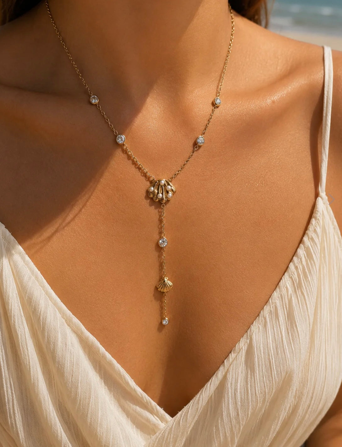 Collier Y coquillage