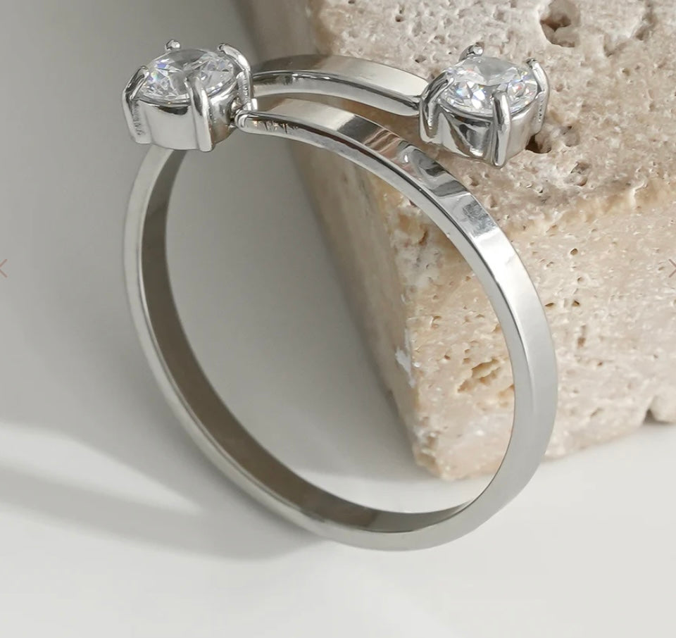 Bague argenté diamant