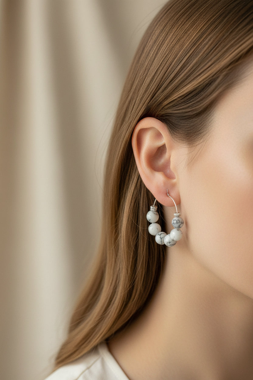 Boucle d’oreille marbré
