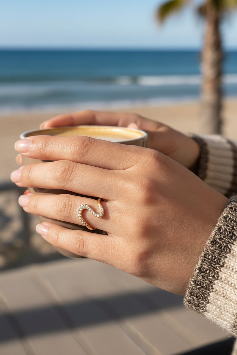Bague vague doré