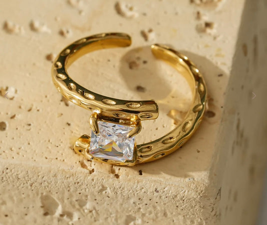 Bague pierre acier inoxydable
