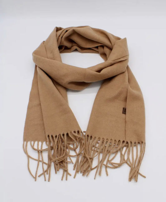 Écharpe sensation cachemire uni fine camel