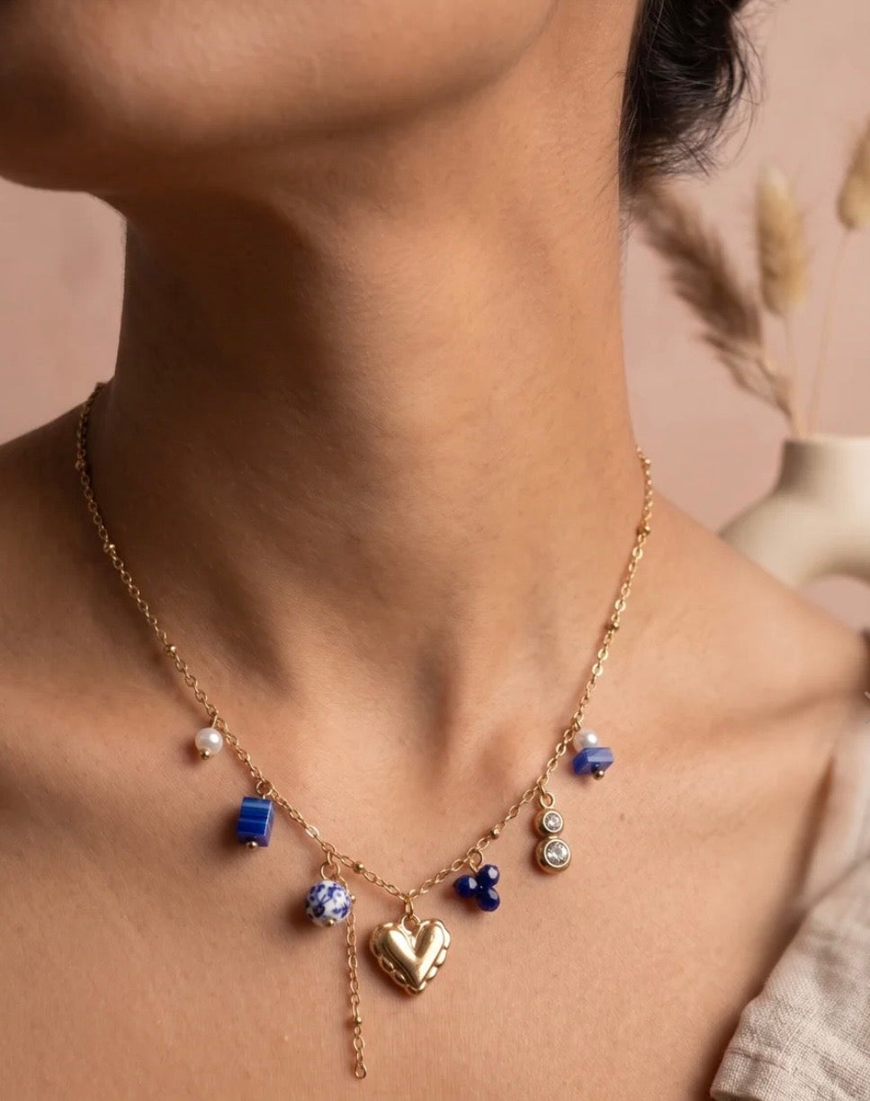 Collier cœur bleu 💙
