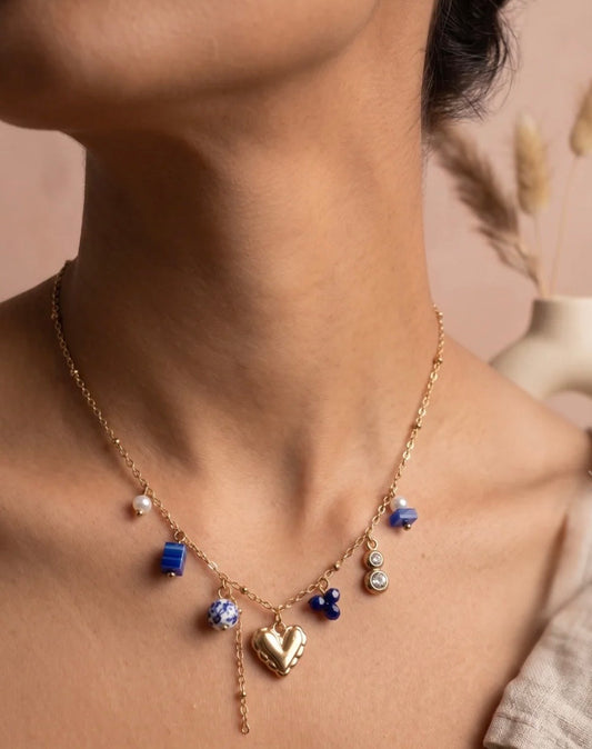 Collier cœur bleu 💙