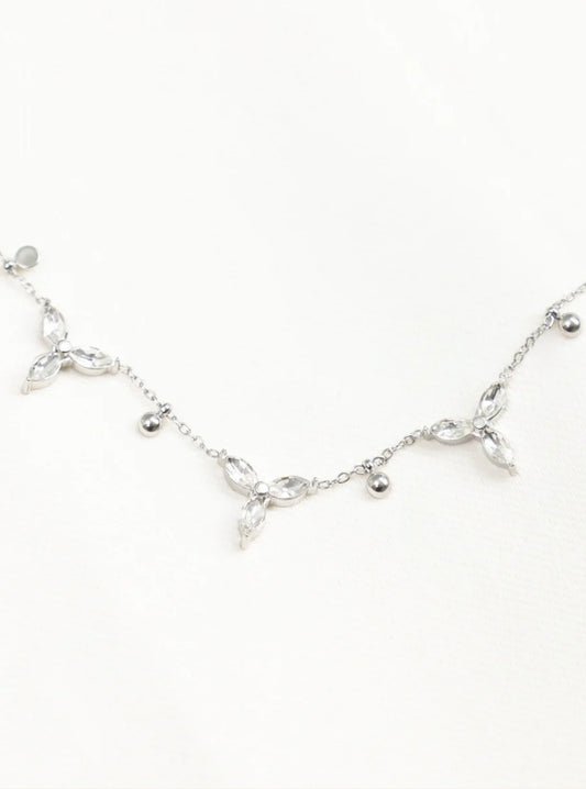 Collier argenté strass