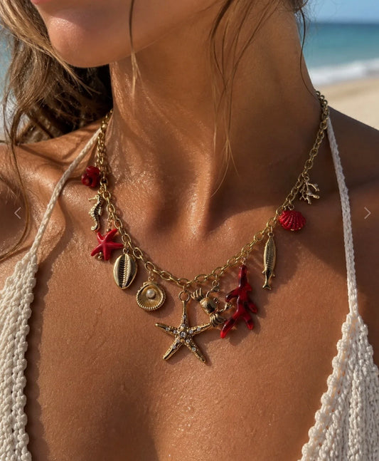 Collier été rouge