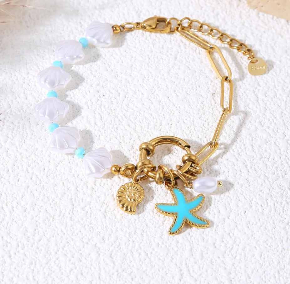 Bracelet étoile de mer bleu