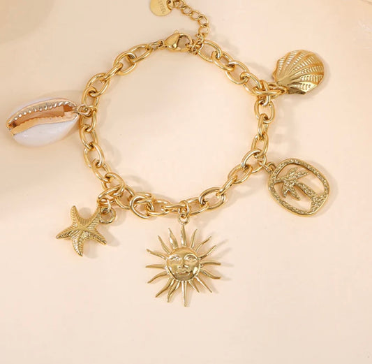 Bracelet doré mer