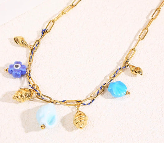 Collier océan bleu