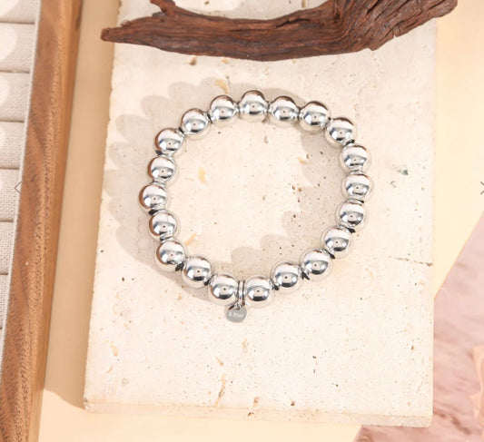 Bracelet perle argenté