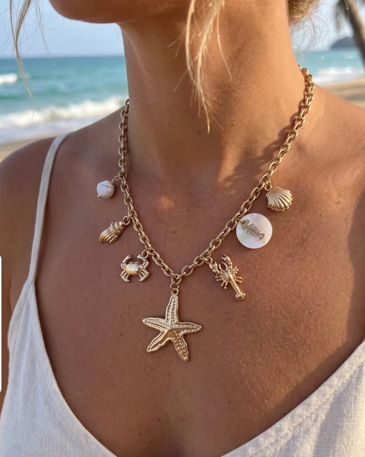 Collier coquillage et crustacés