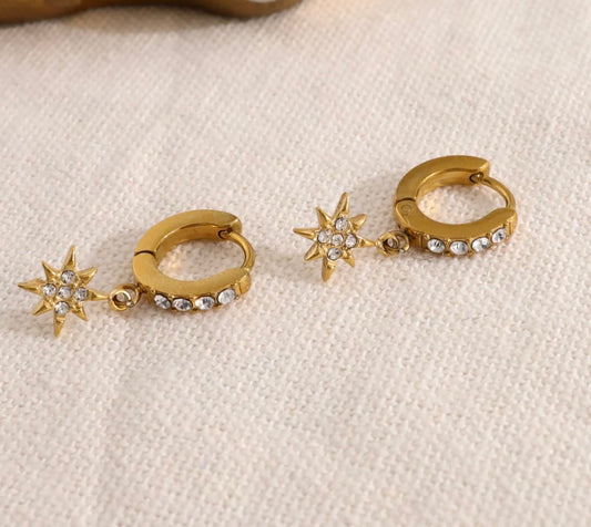 Boucle d’oreille étoile doré