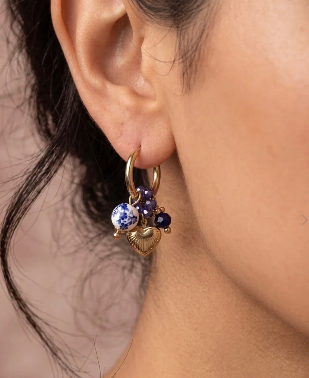 Boucle d’oreille bleu