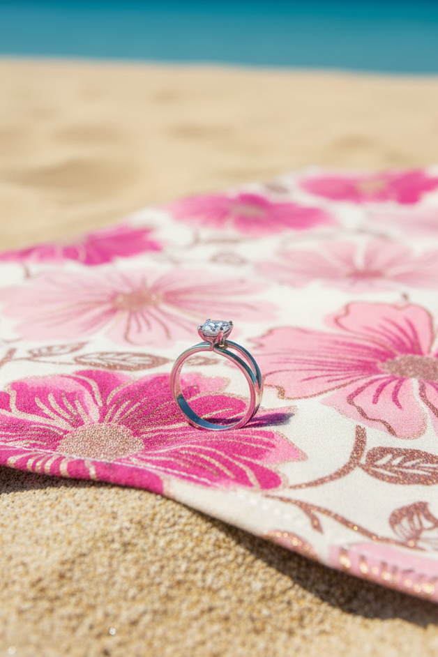 Bague argenté en acier inoxydable