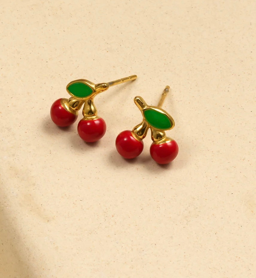 Boucle d’oreille cerise