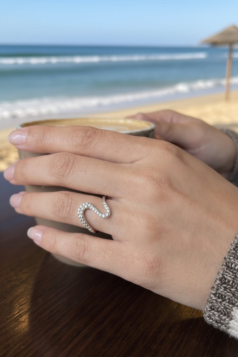 Bague vague argenté