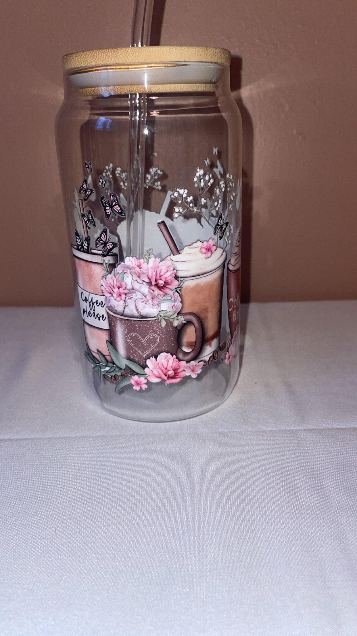 Verre coffee fleur