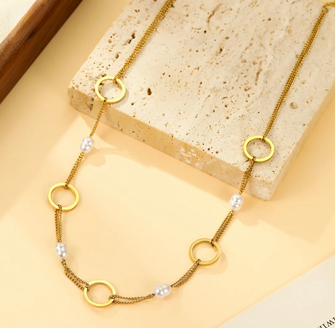 Collier perle blanche