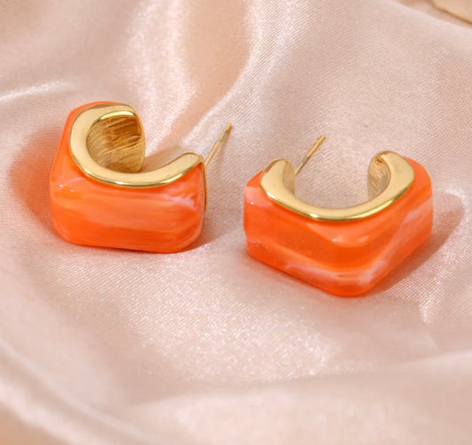 Boucle d’oreille orange