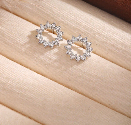 Boucle d’oreille strass rond