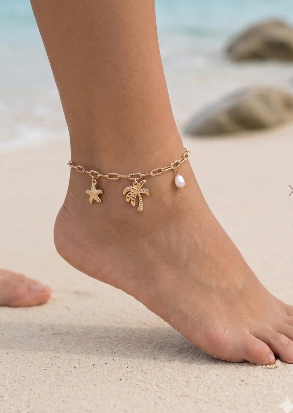Chaîne de cheville plage