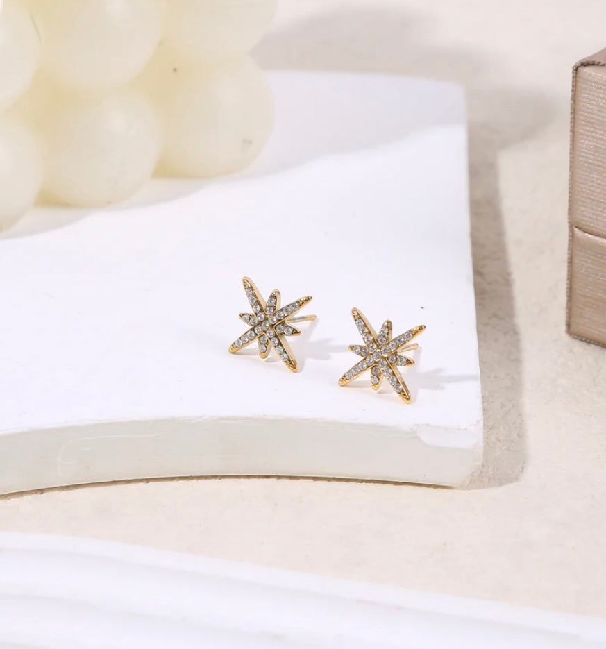 Boucle d’oreille, étoile dorée