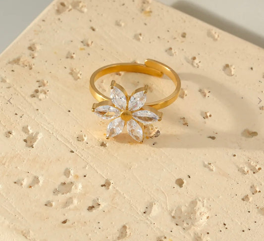 Bague fleur diamant