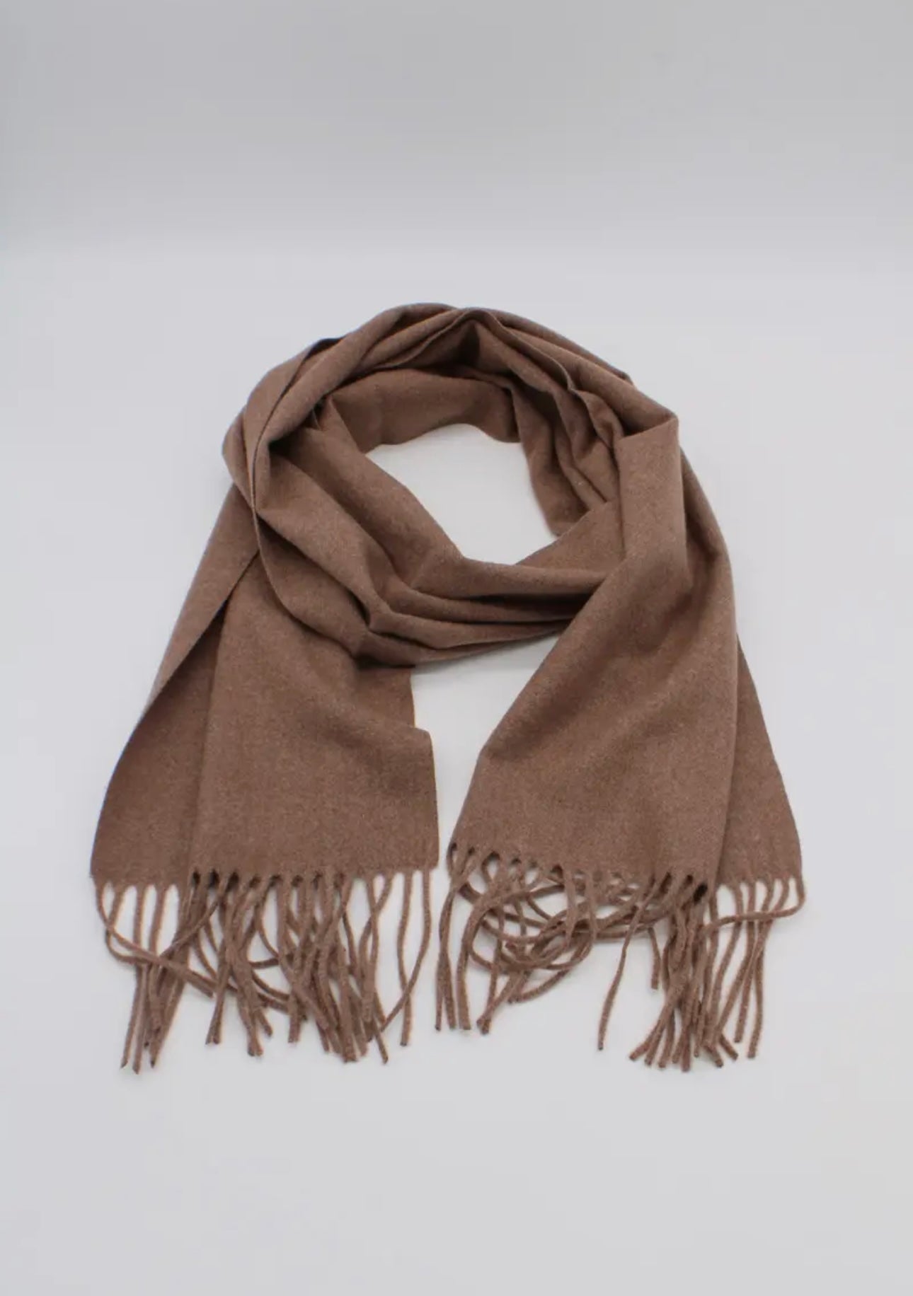 Écharpe sensation cachemire uni fine marron