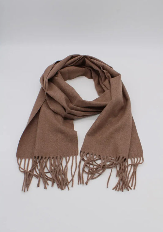 Écharpe sensation cachemire uni fine marron