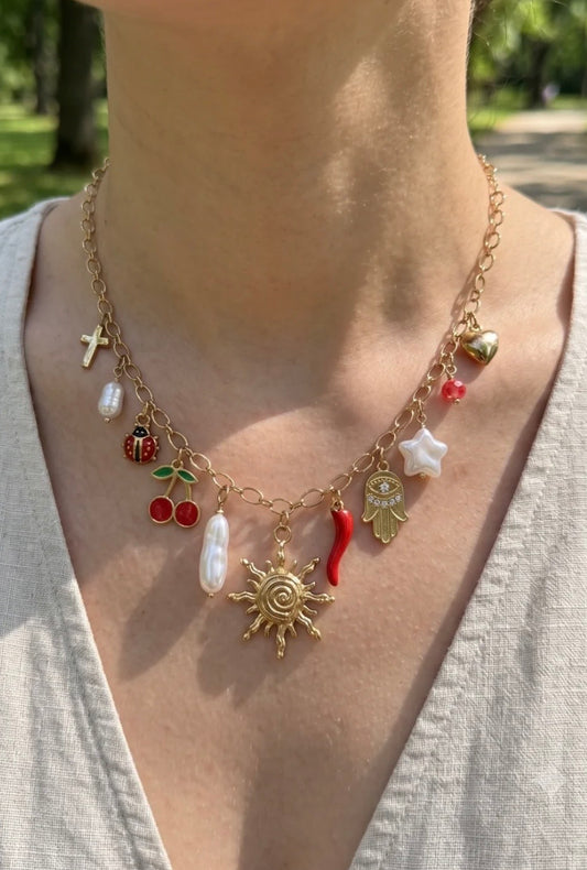 Collier été rouge