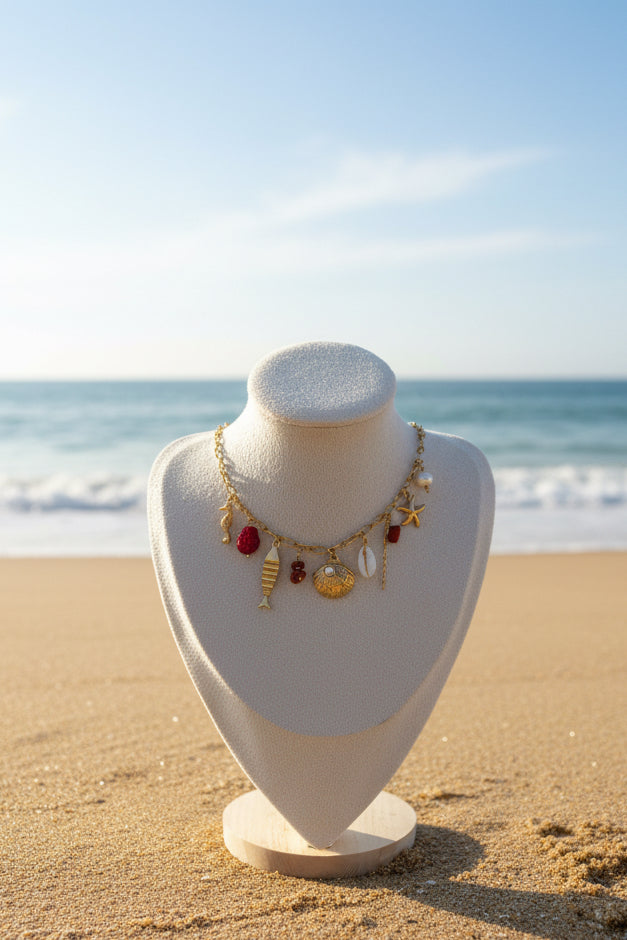 Collier été rouge
