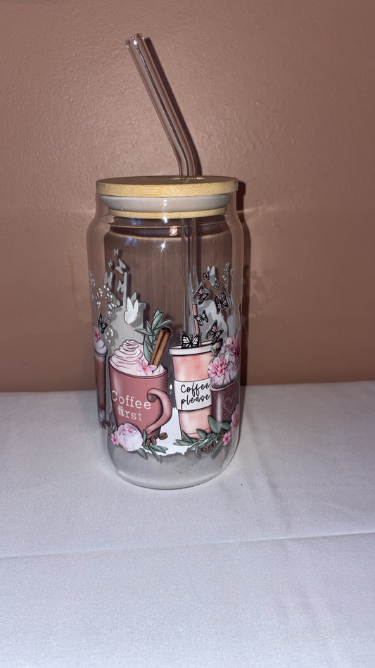 Verre coffee fleur