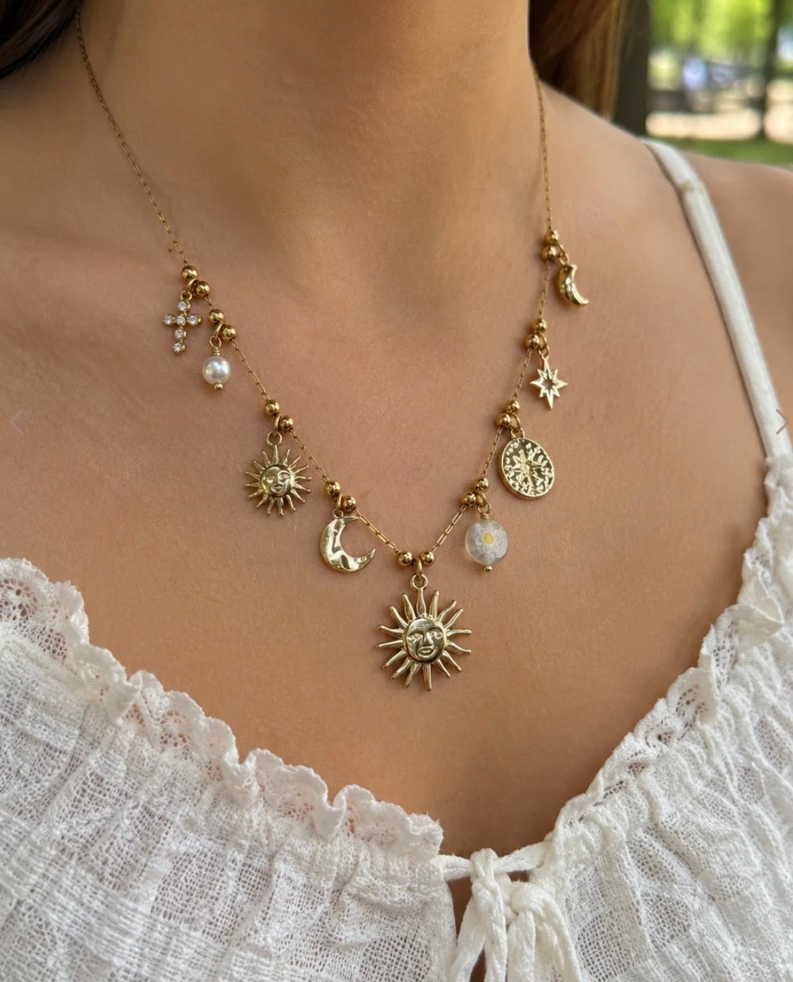Collier soleil lune