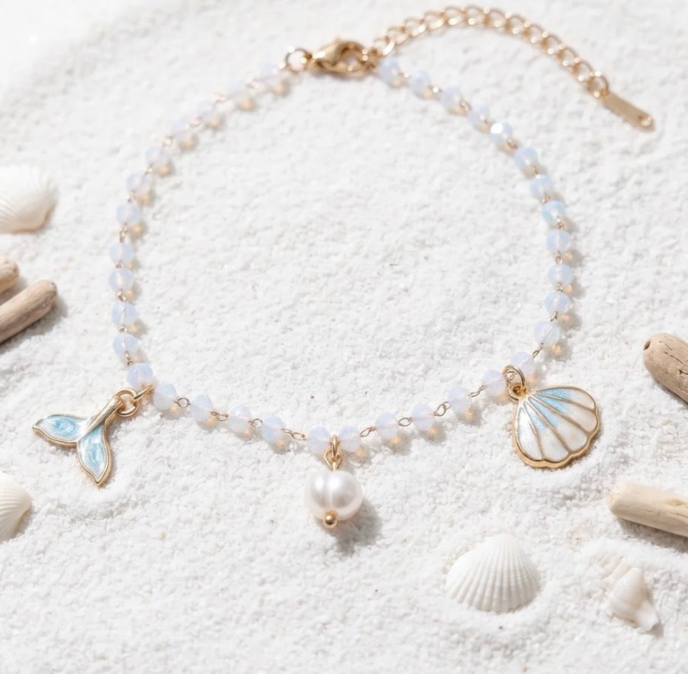 Chaîne de cheville nacré
