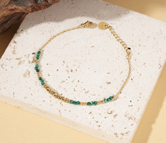 Bracelet perle verte